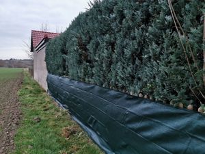 WOLTU Zaunblende Sichtschutz 150g/m² HDPE Schattiernetz Windschutz Staubschutz Sonnenschutz Gewebe Netz mit Kabelbindern Grün 1,5x10 m Kunden-Foto 2