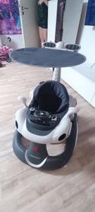 COSTWAY 7 in 1 Lauflernhilfe, Lauflerwagen mit Verdeck, Baby Walker mit Spielboard, Musik, Licht & Rädern, Gehfrei Baby ab 6 Monaten, Rot Kunden-Foto 5