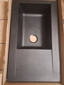 Einbauspüle Küchenspüle Spüle Granit Mineralite 86 x 50 Schwarz Respekta Denver Kunden-Foto 1