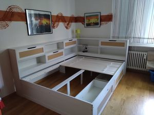 Flieks Tagesbett mit Ausziehbett 90x190cm, Schlafsofa 90x200cm mit Ladefunktion, Holzbett  Einzelbett Stauraumbett mit Staufach, Jugendbett Gästebett Kunden-Foto 1