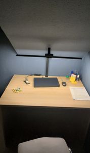 24W Schreibtischlampe Led Klemmbar, 80CM Weiß Monitor Lampe Für Schreibtisch, Dimmbar Monitor Light Bar, Doppelkopf Schwanenhals Lampe Desk Lamp Kunden-Foto 2