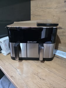 WELLENT XXL Heißluftfritteuse 11L Dual Zone, Airfryer 2600W mit 2 Körben, 10 Programme,LED Touch – 80-200°C – Spülmaschinenfest – Ohne PFAS Kunden-Foto 8