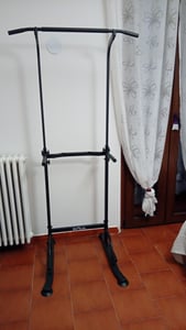 DH FitLife Premium Power Tower, Klimmzugstation mit Dip Station, 10-fach höhenverstellbar 185–222 cm, 50×50 mm Stahlprofil, Kraftstation für Home Gym Kunden-Foto 1