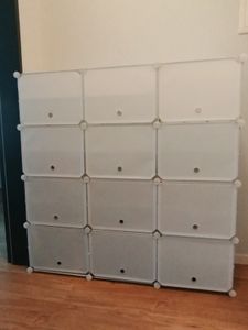 FCH Skriňa na topánky, regál na topánky, DIY modulárny systém, modulárna skriňa na topánky, stena na zasúvanie, 2-radová, 7 políc, 14 priehradiek, 72 × 32 × 122 cm, čierna Fotografia od zákazníka č. 2