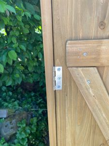 Wiltec Gartenhaus mit 2-flügelige Tür 1350x500x1540mm aus Fichtenholz mit Bitumendach für Garten, Terrasse & Balkon Gerätehaus Geräteschuppen Holzhaus Werkzeugschrank Kunden-Foto 4