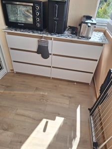 Kommode Schubladenkommode Weiß Eiche Torro 100 cm mit 6 Schubladen modern geräumig für Wohnzimmer Schlafzimmer Kunden-Foto 1