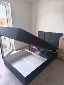 Boxspringbett Best Mini mit Bettkasten und Matratzentopper - Einzelbett mit Bonell-Matratze und Topper, Polsterbett, Bett, Schlafzimmer (Beige (Inari 22), 90 x 200 cm) Kunden-Foto 2