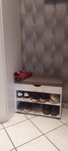 KESPER Schuhschrank mit Sitzkissen, , Eiche Sonoma, 60x30x45 cm, Staufach & Platz für 4–6 Paar Schuhe, 1592413 Kunden-Foto 1