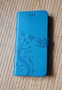 Handy Tasche für Samsung Galaxy J3 / J3 2016 Schutz Hülle Handyhülle mit Blumenmuster Klapp Hülle mit Standfunktion und Kartenfächer Grau Kunden-Foto 5