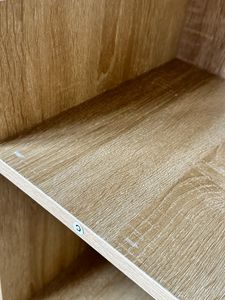 Mondeer Bücherschrank Vielschichtiges Aufbewahrungsregal Sechs Fächer mit 3 Türen Standregal Braun Kunden-Foto 4