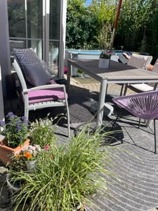 In & Outdoor Teppich Wetterfest Rauten Design für Küchen Balkon Terrasse Garten oder Wohnzimmer Teppich, Größe: 140 x 200 cm, Farbe: Grau-2 Kunden-Foto 1