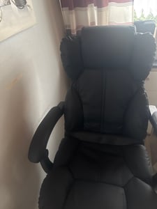 Schreibtischstuhl Bürostuhl Gamingstuhl Racing Chair Chefsessel mit Fußstütze,Farbe:Dunkelbraun Kunden-Foto 1