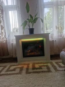 Juskys Elektrokamin 1000 / 2000 W - Standkamin mit Heizung, LED & Timer - Weiß Kunden-Foto 8