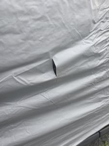 Autoschutzhülle - Auto Abdeckplane - Car Cover - Autoplane Silber - Reflektierende Streifen - 480x175x120cm - Antikratzsicht, Schutz vor  Regen, Sonne Kunden-Foto 3