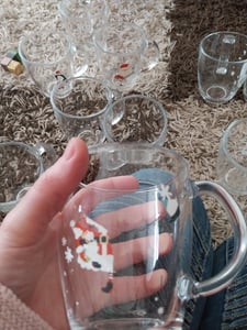 12x Tassen Glas 300ml Kaffeebecher Tee Küchen Trinken Pott Geschirr Weihnachten Kunden-Foto 2