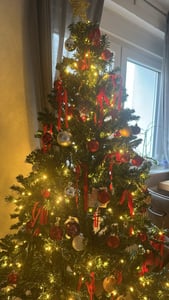 COSTWAY 180cm LED Künstlicher Weihnachtsbaum mit 1000 PVC Spitzen, 350 LED, 11 Lichtmodi, 5 Farbwechsel & Metallständer Tannenbaum Christbaum Grün Kunden-Foto 1