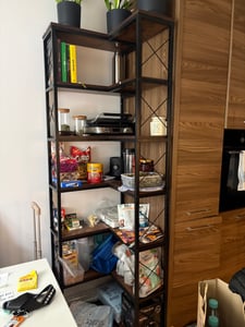 Tribesigns Eck-Bücherregal, industrielles großes Eckregal, bodenstehendes Eckregal, Lagerregal, Aufbewahrungsregal mit Metallrahmen(7 Ablagen) ,Braun Kunden-Foto 8
