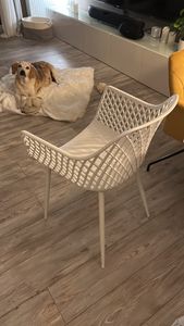 H.J WeDoo Lot de 6 chaises de salle à manger rétro en plastique Chaise de salon Chaise à accoudoirs Chaise de jardin Chaise à dossier Noir Photo du client 2