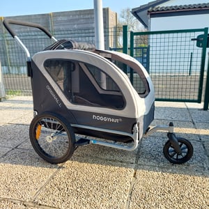 DOGGYHUT Large Fahrradanhänger & Hundebuggy 2 in 1 für Hunden bis 35kg Hundeanhänger Jogger Hundewagen mit Feststellbremse Kunden-Foto 2