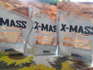Proactive X-Mass weight GAINER multi proteine carboidrati Aumentare la massa muscolare Gusto: fragola 1 kg Foto del cliente 1