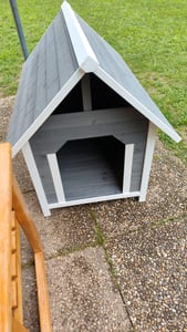 Mucola Hundehütte Outdoor 95CM wetterfest Hundekäfig Holz Hundehaus Haustierhütte Hundehöhle Kunden-Foto 1