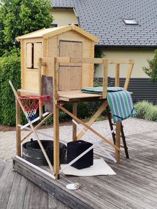 Timbela Kinderspielhaus aus Holz - Spielhaus im Freien für Kinder - B112xL146xH143 cm/1.1m2 Gartenspielhaus - Garten-Sommerhaus für Kinder M516-1 Kunden-Foto 1