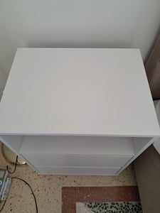 FCH Comodino, tavolino con stazione di ricarica con ripiano aperto, 2 cassetti, 40 x 30 x 60 cm, nero Foto del cliente 5