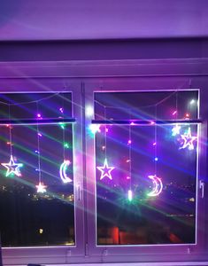 LED Sterne Monde Lichtervorhang Lichterkette 8 Beleuchtungsmodi Innen Party Fenster Garten Hochzeit Weihnachten Deko, Bunt Kunden-Foto 1