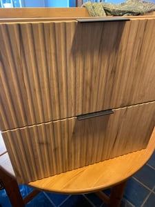 Rodan | Waschbeckunterschrank - 80cm | Braun matt - Eiche | B/H/T 80/57/46cm | 2 Softclose-Schubladen | Badezimmerschränke, Badmöbel, Unterschränke Kunden-Foto 1