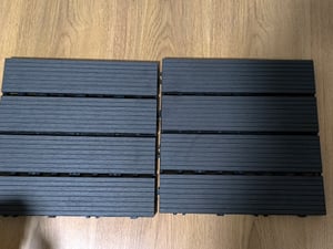 YZNAHRE WPC Terrassendielen 30x30cm Balkon Boden Terrassenfliesen 11 Stück,1㎡, Holzoptik Balkon Bodenbelag Klicksystem Balkonfliesen für Balkon und Garten, Anthrazit Kunden-Foto 1