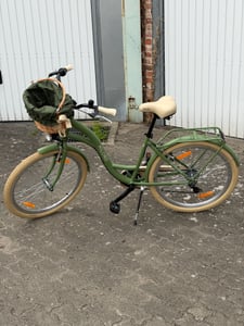 Milord Komfort Fahrrad Mit Weidenkorb Damenfahrrad, 28 Zoll, Beige-Braun, 7 Gang Shimano Kunden-Foto 2
