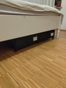 VEVOR Unterbettkommode Unterbettaufbewahrungstasche aus Oxford-Gewebe 2 Stk. rollbar (915 x 460 x 185 mm) Unterbettbehälter mit transparentem Deckel, mobile Aufbewahrungsbox für Kleidung Schuhe Kunden-Foto 2
