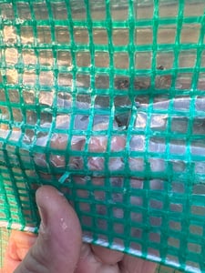 Beschermfolie, type Leno, 240 g/m², afmetingen 6 x 1,5 meter, groen/transparant Klantenfoto 1