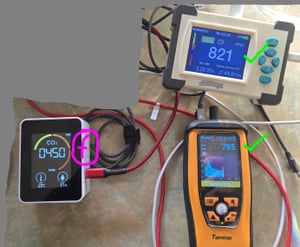 3 in 1 CO2 Kohlendioxid-Detektor CO2-Messgerät Thermohygrometer Luftfeuchtigkeit Intelligenter Luftqualitaetsmonitor Luftanalysator für CO2 Digitales für Home Office  - Weiß Kunden-Foto 1
