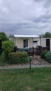 DEGAMO Pavillon Terrassenpavillon Anbaupavillon MANTOVA 3 x 2,5 Meter, Gestell Stahl schwarz, Plane wasserdicht beschichtet ecru Kunden-Foto 2