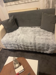 Kaninchen Plüsch Sofabezug L Form 1/2/3/4 Sitzer Sofa Überwurf Ecksofa U Form, Universelle rutschfeste Sofaschoner, Superweiche SofaÜberwurf aus Kunstpelz für Wohnzimmer,Hellbraun,Sofakissen 70*210 cm Kunden-Foto 1