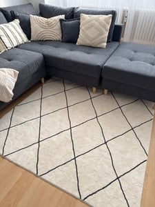 Teppich OMBRE waschbar 160 x 230 Hellbraun, Teppich mit Farbverlauf, Ombre-Effekt, weicher Kurzflor-Teppich modern, gummierte Unterfläche, schmutz- und wasserabweisend Kunden-Foto 1