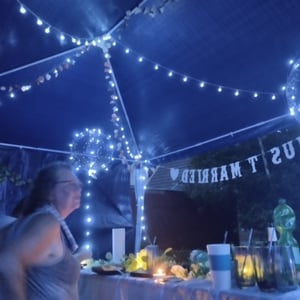 Jayseuw altán 3x6m, zahradní stan, vodotěsný, s UV ochranou, s 5 bočními panely a 1 vchodem, pro oslavy na zahradní terase, zelený Fotografie od zákazníka č. 1