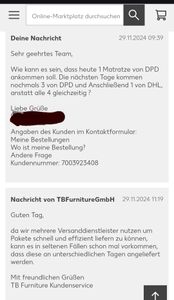 Matratzen Top - Bestellung enttäuschend