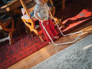 ACXIN Bettgitter Baby Verformbar Bettschutzgitter Rausfallschutz Bett Bettgitter Verstellbare Höhenverstellbar Kinderbettgitter für Familienbett & Kinderbett (100cm, Leinengrau) Kunden-Foto 1