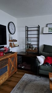 Feandrea Hundekäfig Möbel, Hundebox, moderne Hundehütte indoor für Hunde bis zu 32 kg, hochbelastbar, geschlossener Boden, 2 Türen, vintagebraun Kunden-Foto 1