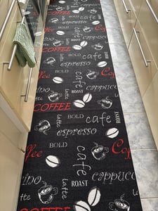 Runner da cucina con supporto in gel e motivo a quadri nei colori turchese, crema e grigio Dimensioni - 80 x 200 cm Foto del cliente 3