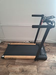 Elektrisches Laufband FoldPro 2in1 mit LCD-Display, Bluetooth & APP Funktion, für zu Hause und Büro, motorisiertes Fitnessgerät, Heimtrainer - wood Kunden-Foto 2