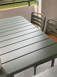 sweeek - Gartentisch + 4 Stühle aus Stahl - Khaki Kunden-Foto 1