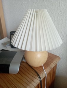 Nachttischlampen, Tischleuchte, 3-farbige dimmbare Nachttischlampe, Nachtlicht mit Stoff Lampenschirm, Keramik Lampenfüße, Lese, Schreibtischlampen Kunden-Foto 1