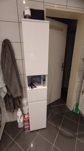 VASAGLE Badezimmerschrank, Badschrank, Badezimmermöbel mit einer Schublade/2 Schubladen, verstellbare Ablagen, offenes Fach Kunden-Foto 9