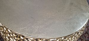 riess-ambiente Runder Couchtisch ABSTRACT LEAF 75cm silber antik Metall filigrane Beistelltisch Tisch Kunden-Foto 1