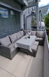 SVITA Monroe Garten-Lounge Set Polyrattan Lounge-Möbel Sitzgruppe Garten Grau Kunden-Foto 1