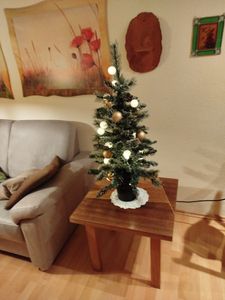 Black Box Trees Kaprun Arbre de Noël artificiel avec éclairage LED et fonction minuterie - H60 x Ø39 cm - Vert, Or Photo du client 1