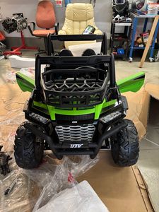 Beneo Motors Elektroauto für kinder 24V UTV, grün, kinder elektroauto 2 sitzer mit 2,4 GHz Ferbedienung, 2 x 200 W Motor, Lithium-Akku, Eva-Räder, gepolsterter Sitz, USB, SD-Karte, elektrofahrzeug kinder ab 3-8 jahre Kunden-Foto 1